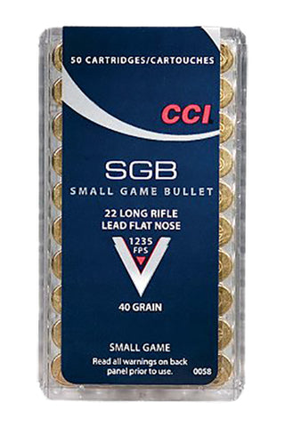 CCI 0058 22LR Small Game 40GR Lead Flat Nose 50 Box/100 Case