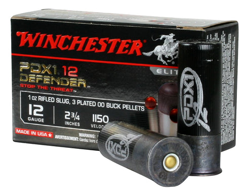 Winchester Ammo S12PDX1 Elite PDX1 Defender 12 Gauge 2.75" 1 oz 00 Buck/Rifle Slug Shot 10 Bx/ 10