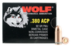 Wolf 917FMJ Handgun 380 Automatic Colt Pistol (ACP) 91 GR Full Metal Jacket 50 Bx/ 20 Cs - 1000 Rounds