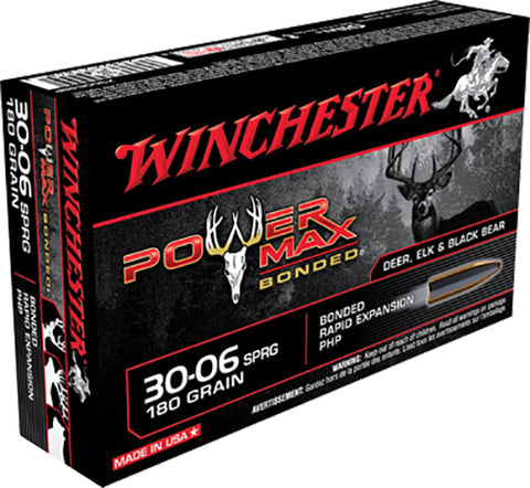 Winchester Ammo X30064BP Super-X 30-06 Springfield 180 GR Power Max Bonded 20 Bx/10 Cs