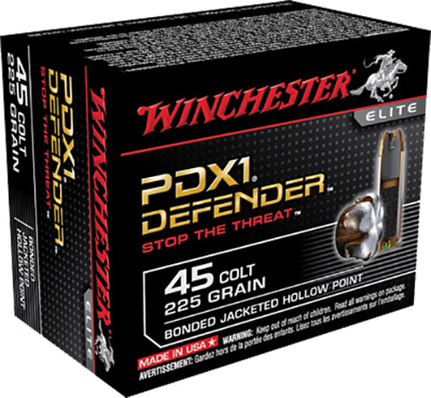 Winchester Ammo S45CPDB Supreme Elite 45 Colt (LC) 225 GR Bonded Jacket Hollow Point 20 Bx/ 10 Cs