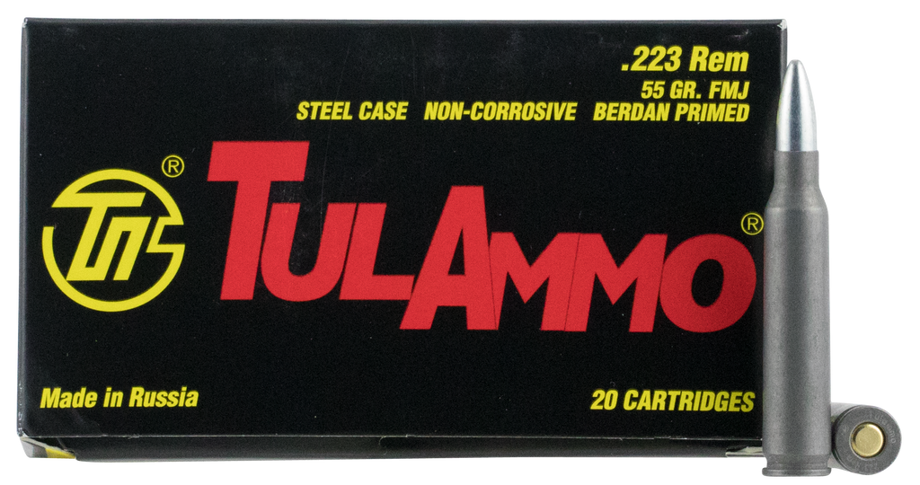 Tulammo TA223550 Centerfire Rifle 223 Remington/5.56 NATO 55 GR Full Metal Jacket 20 Bx/ 50 Cs