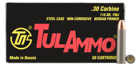 Tulammo TA301100 Centerfire Rifle 30 Carbine 110 GR FMJ 50 Bx/ 20 Cs