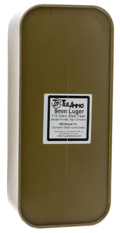 Tulammo TA919151 Centerfire Handgun 9mm 115 GR FMJ 900 Bx/ 1 Cs - 900 Rounds