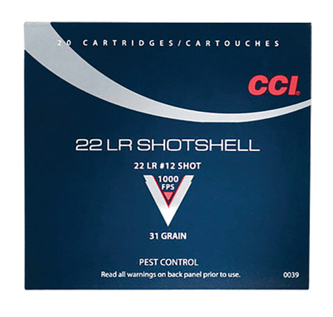 CCI 0039 Low Noise/Training/Specialty 22 Long Rifle #12 Shot 31 GR 20Box/100Case