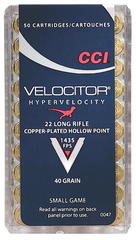 CCI 0047 CCI 22 Long Rifle Velocitor Copper-Plated HP 40GR 50Box/100 Case