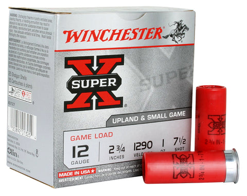 Winchester Ammo XU127 Super-X Game Load 12 Gauge 2.75" 1 oz 7.5 Shot 25 Bx/ 10 Cs