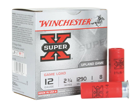 Winchester Ammo XU128 Super-X Game Load 12 Gauge 2.75" 1 oz 8 Shot 25 Bx/ 10 Cs