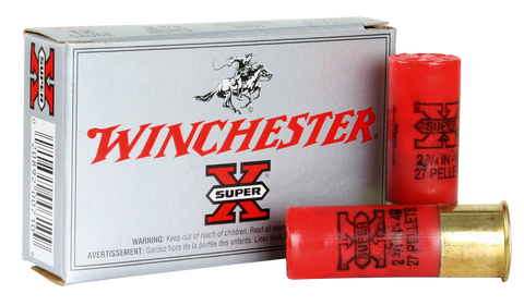 Winchester Ammo XB124 Super-X 12 Gauge 2.75" Copper-Plated Lead 27 Pellets 4 Buck 5 Bx/ 50 Cs