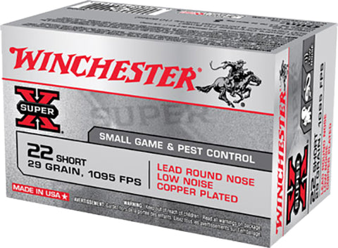 Winchester Ammo X22S Super-X 22 Short 29 GR Lead Round Nose 50 Bx/ 100 Cs
