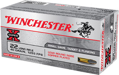Winchester Ammo X22LR Super-X 22 Long Rifle 40 GR Lead Round Nose 50 Bx/ 100 Cs