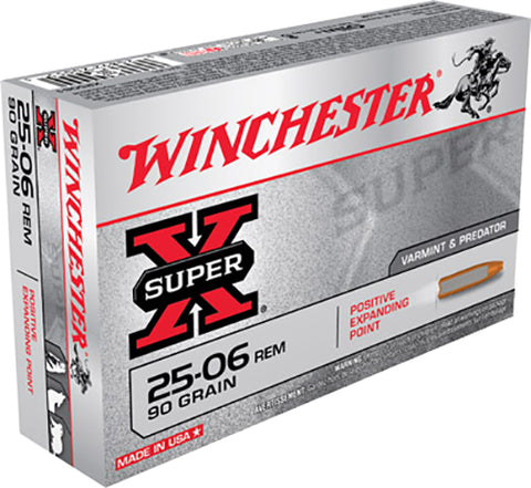Winchester Ammo X25061 Super-X 25-06 Remington 90 GR Positive Expanding Point 20 Bx/ 10 Cs