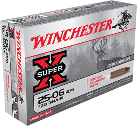 Winchester Ammo X25062 Super-X 25-06 Remington 120 GR Positive Expanding Point 20 Bx/ 10 Cs