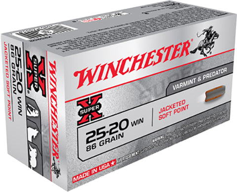 Winchester Ammo X25202 Super-X 25-20 Winchester 86 GR Soft Point 50 Bx/ 10 Cs