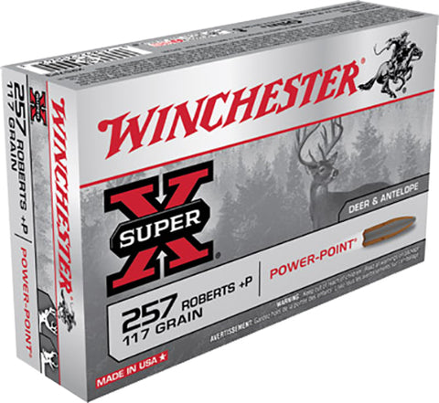 Winchester Ammo X257P3 Super-X 257 Roberts 117 GR Power-Point 20 Bx/ 10 Cs