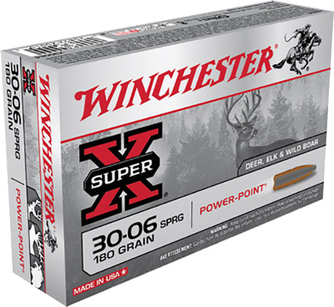 Winchester Ammo X30064 Super-X 30-06 Springfield 180 GR Power-Point 20 Bx/ 10 Cs
