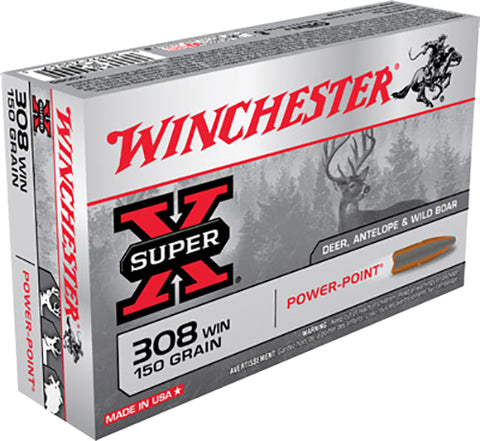Winchester Ammo X3085 Super-X 308 Winchester/7.62 NATO 150 GR Power-Point 20 Bx/ 10 Cs