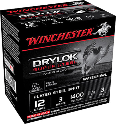 Winchester Ammo XSV1233 Drylock Super Steel Magnum 12 Gauge 3" 1 1/4 oz 3 Shot 25 Bx/ 10 Cs