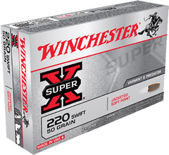 Winchester Ammo X220S Super-X 220 Swift 50 GR Pointed Soft Point 20 Bx/ 10 Cs