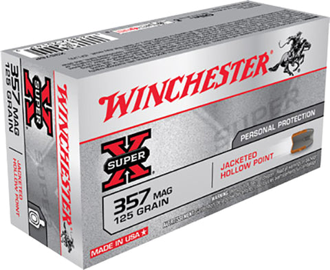 Winchester Ammo X3576P Super-X 357 Magnum 125 GR Jacketed Hollow Point 50 Bx/ 10 Cs