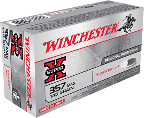 Winchester Ammo X357SHP Super-X 357 Magnum 145 GR Silvertip HP 50 Bx/ 10 Cs