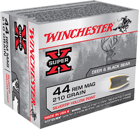 Winchester Ammo X44MS Super-X 44 Remington Magnum 210 GR Silvertip HP 20 Bx/ 10 Cs