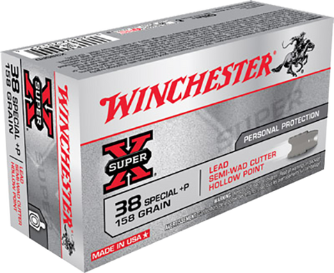 Winchester Ammo X38SPD Super-X 38 Special 158 GR Lead Semi-Wadcutter HP 50 Bx/10 Cs