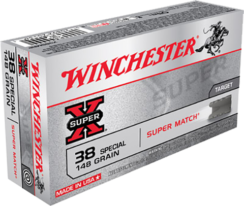 Winchester Ammo X38SMRP Super-X 38 Special 148 GR Lead Wadcutter 50 Bx/ 10 Cs