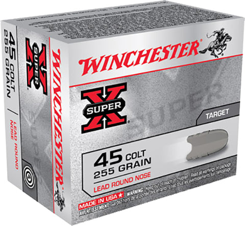 Winchester Ammo X45CP2 Super-X 45 Colt (LC) 255 GR Lead Round Nose 20 Bx/10 Cs
