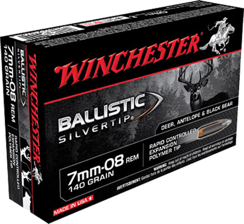 Winchester Ammo SBST708 Supreme 7mm-08 Remington 140 GR Ballistic Silvertip 20 Bx/ 10 Cs