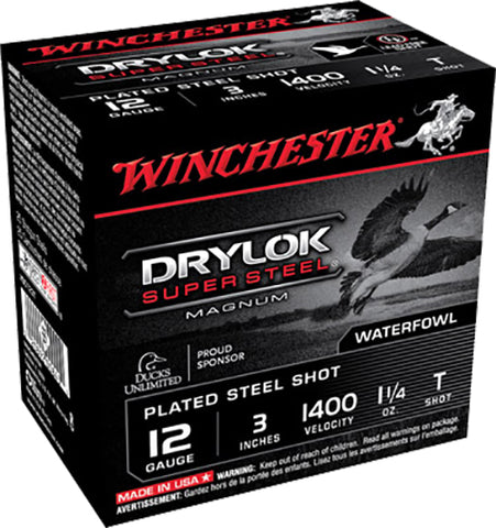 Winchester Ammo XSC123T Drylock Super Steel Magnum 12 Gauge 3" 1 1/4 oz T Shot 25 Bx/ 10 Cs