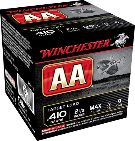 Winchester Ammo AA419 AA Target 410 Gauge 2.5" 1/2 oz 9 Shot 25 Bx/ 10 Cs