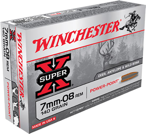 Winchester Ammo X708 Super-X 7mm-08 Remington 140 GR Power-Point 20 Bx/ 10 Cs