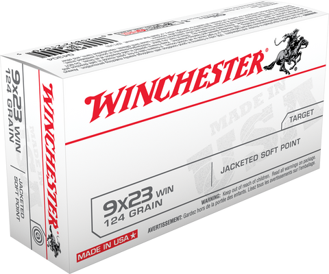 Winchester Ammo Q4304 Best Value 9x23 Winchester 124 GR Jacketed Soft Point 50 Bx/ 10 Cs