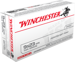 Winchester Ammo Q4304 Best Value 9x23 Winchester 124 GR Jacketed Soft Point 50 Bx/ 10 Cs