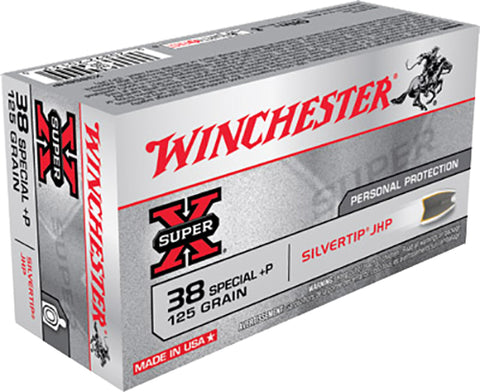 Winchester Ammo X38S8HP Super-X 38 Special 125 GR Silvertip HP 50 Bx/ 10 Cs
