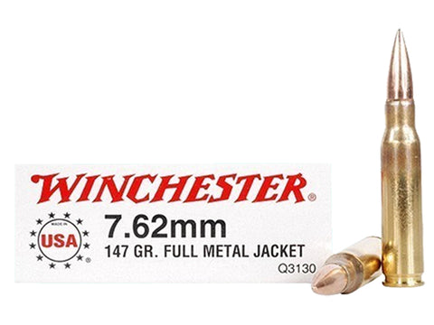 Winchester Ammo Q3130 Winchester Rifle 308 Winchester/7.62 NATO 147 GR Full Metal Jacket 20 Bx/ 10 Cs