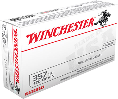 Winchester Ammo Q4309 Best Value 357 Sig Sauer 125 GR Full Metal Jacket 50 Bx/ 10 Cs