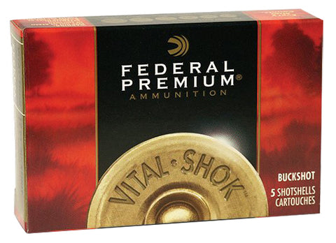 Federal P15600 Vital-Shok 12 Gauge 2.75" Buckshot 12 Pellets 00 Buck 5 Bx/ 50 Cs