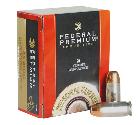 Federal P45HS1 Premium 45 ACP Hydra-Shok JHP 230 GR 20 Box/25 Case