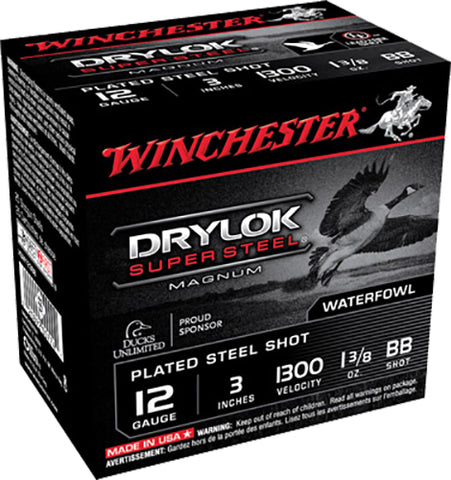 Winchester Ammo XSM123BB Drylock Super Steel Magnum 12 Gauge 3" 1 3/8 oz BB Shot 25 Bx/ 10 Cs