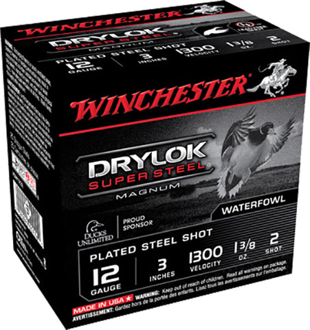 Winchester Ammo XSM1232 Drylock Super Steel Magnum 12 Gauge 3" 1 3/8 oz 2 Shot 25 Bx/ 10 Cs