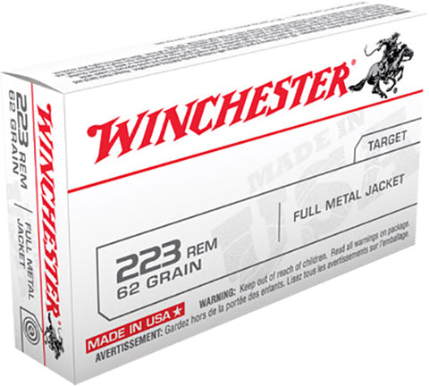 Winchester Ammo USA223R3 Best Value 223 Remington/5.56 NATO 62 GR Full Metal Jacket 20 Bx/50 Cs