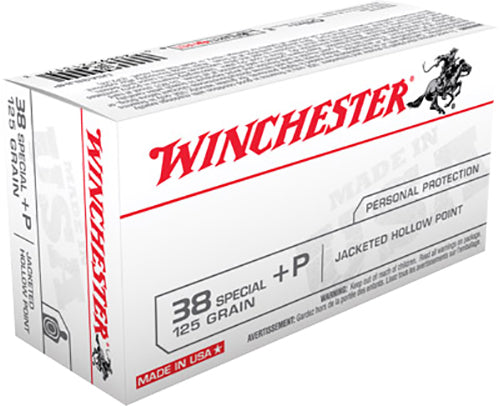 Winchester Ammo USA38JHP Best Value 38 Special +P 125 GR Jacketed Hollow Point 50 Bx/ 10 Cs