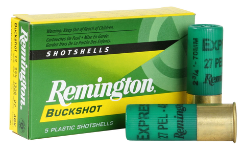 Remington Ammunition 12BK4 Express 12 Gauge 2.75" Buckshot 27 Pellets 4 Buck 5 Bx/ 50 Cs