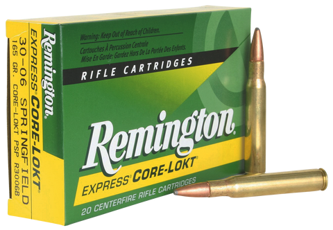 Remington Ammunition R3006B Core-Lokt 30-06 Springfield 165 GR Core-Lokt Pointed Soft Point 20 Bx/ 10 Cs