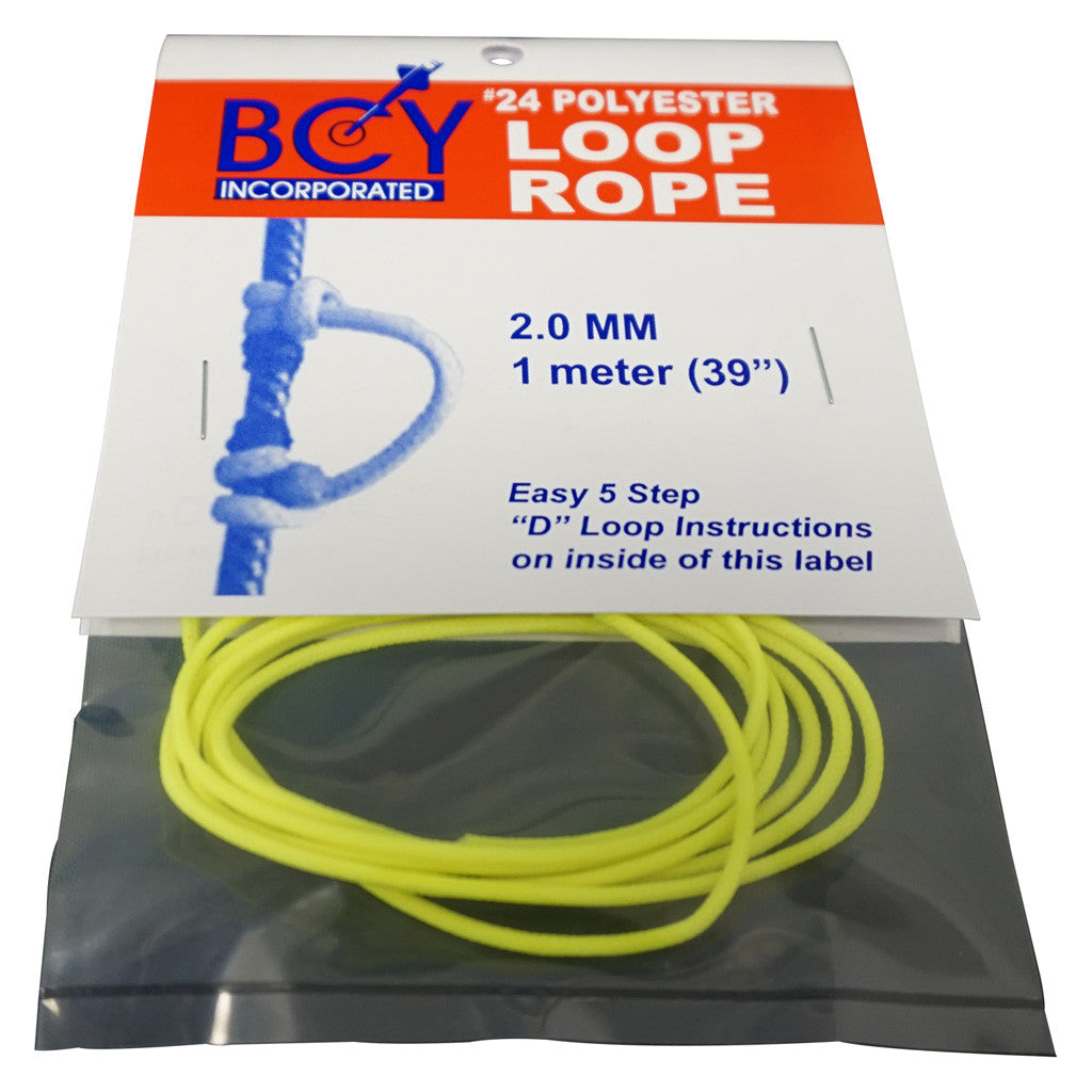 BCY Size 24 D Loop Rope Neon Yellow 1 m