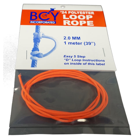 BCY Size 24 D Loop Rope Neon Orange 1 m
