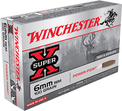 Winchester Ammo X6MMR2 Super-X 6mm Remington 100 GR Power-Point 20 Bx/ 10 Cs
