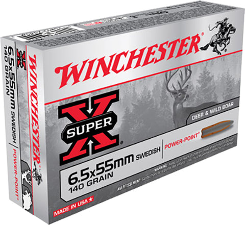 Winchester Ammo X6555 Super-X 6.5X55mm Swedish 140 GR Soft Point 20 Bx/10 Cs